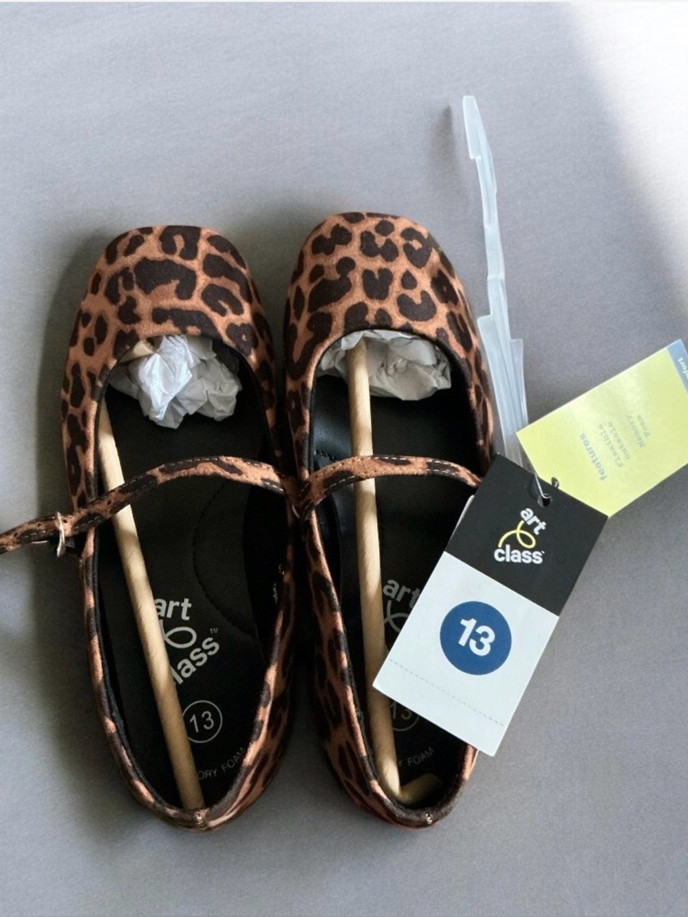 art class Leopard Print Mary Jane Flats - Brown & Black